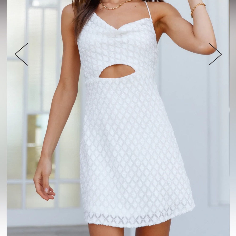 Glitter white mini dress -bridal. Bachelorette . Shower